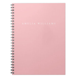 Elegant Minimalistisch Roze Monogram Notitieboek