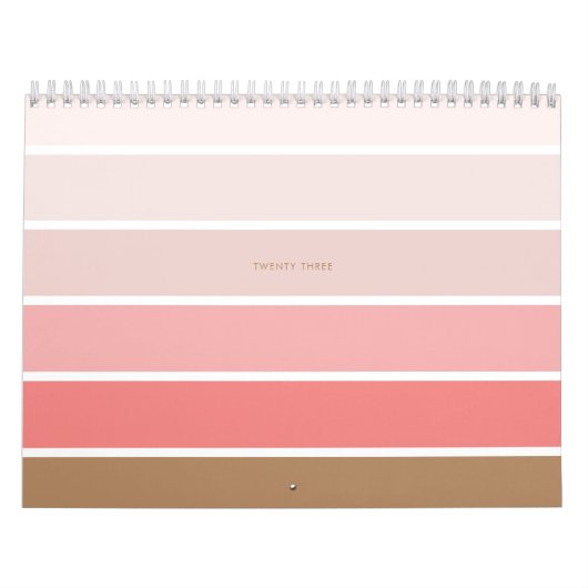Elegant minimalistisch roze strepen kalender (Hoes)