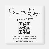 elegant minimalistisch rsvp qr code bruiloft magneet (Voorkant)