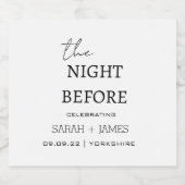 Elegant minimalistisch: 's Nachts voor feestfles Sparkling Wijnetiket (Enkel label)