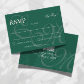 Elegant Minimalistisch Sage Groen Monogram Bruilof RSVP Kaartje