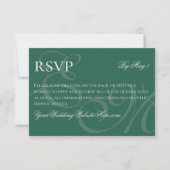 Elegant Minimalistisch Sage Groen Monogram Bruilof RSVP Kaartje (Voorkant)