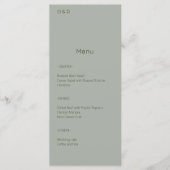 Elegant minimalistisch salie groen menu (Voorkant)