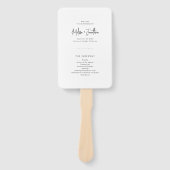 Elegant Minimalistisch Schrift Trouwprogramma Handwaaier (Voorkant)