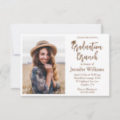 Elegant minimalistisch script afstuderen brunchfot kaart (Voorkant)