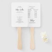 Elegant minimalistisch script bruiloft programma handwaaier (Voorkant en achterkant)