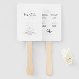 Elegant minimalistisch script bruiloft programma handwaaier