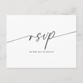 Elegant minimalistisch script bruiloft RSVP Briefkaart (Voorkant)