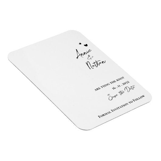 Elegant minimalistisch script dat de knoopbruiloft magneet (Rechterzijde)