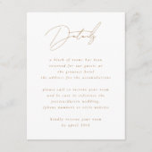 Elegant Minimalistisch script Gold Wedding Details Informatiekaartje (Voorkant)