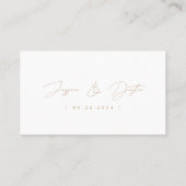 Elegant minimalistisch script Gold Wedding Plaatskaartje (Achterkant)