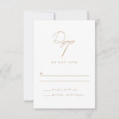Elegant minimalistisch script Gold Wedding RSVP Kaartje (Voorkant)