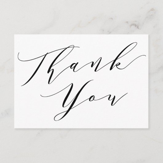Elegant minimalistisch script kalligrafie dank u bedankkaart (Voorkant)