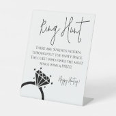 Elegant Minimalistisch script ring hunt vrijgezell Reclamebord Met Voetstuk (Voorkant)
