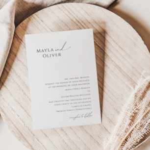 Elegant minimalistisch script Traditional Wedding  Kaart