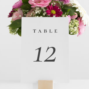 Elegant minimalistisch script Trouwtafelnummer Kaart