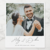 Elegant minimalistisch script typografie bruiloft wijn etiket (Enkel label)