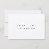 Elegant minimalistisch script zwart wit bruiloft bedankkaart (Voorkant)