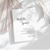 Elegant minimalistisch script zwart-witbruiloft kaart
