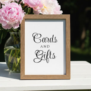 Elegant minimalistisch teken "Kaarten en geschenke Poster
