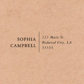 Elegant minimalistisch terugkeeradres dat zichzelf zelfinktende stempel