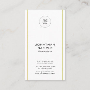 Elegant minimalistisch Trendy Gold Vertical Sjablo Visitekaartje