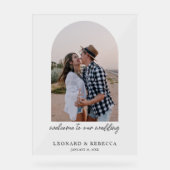 Elegant Minimalistisch Trouwfoto Acrylic Bord (Voorkant)