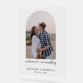 Elegant Minimalistisch Trouwfoto Acrylic Bord (Hoek)