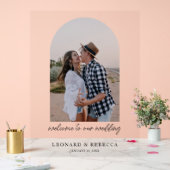 Elegant Minimalistisch Trouwfoto Acrylic Bord (Huwelijk)