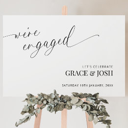 Elegant minimalistisch verlovingsfeest welkomstbor