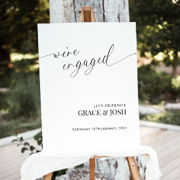 Elegant minimalistisch verlovingsfeest welkomstbor