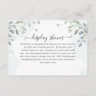 Elegant Minimalistisch Waterverf Greenery Informatiekaartje