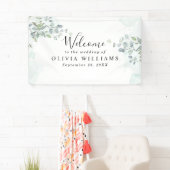 Elegant Minimalistisch Waterverf Greenery Spandoek (Insitu)