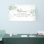 Elegant Minimalistisch Waterverf Greenery Spandoek (Beurs)