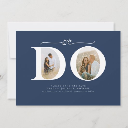 Elegant minimalistisch We doen Save the Date 2 fot (Voorkant)