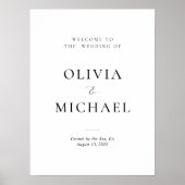 Elegant minimalistisch welkom bij het trouwbord poster (Voorkant)