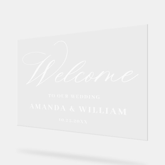 Elegant Minimalistisch WELKOM bruiloft Acryl Bord (Hoek)