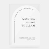 Elegant Minimalistisch WELKOM bruiloft Acryl Bord (Voorkant)