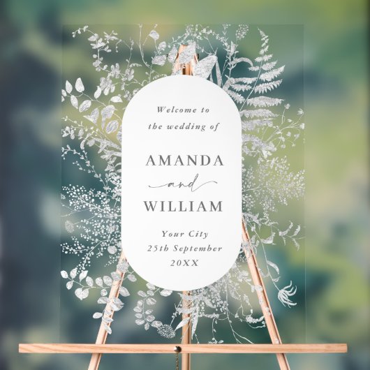 Elegant Minimalistisch WELKOM bruiloft Acryl Bord (Neutraal)