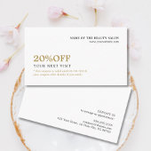 Elegant minimalistisch wit Faux Gold Coupon Beauty