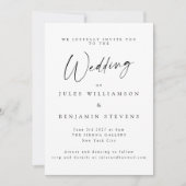 Elegant minimalistisch witscript Serif Wedding Kaart (Voorkant)