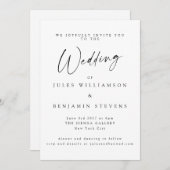 Elegant minimalistisch witscript Serif Wedding Kaart (Voorkant / Achterkant)