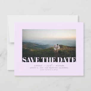 Elegant minimalistisch zacht Paars Opslaan Datum f Save The Date