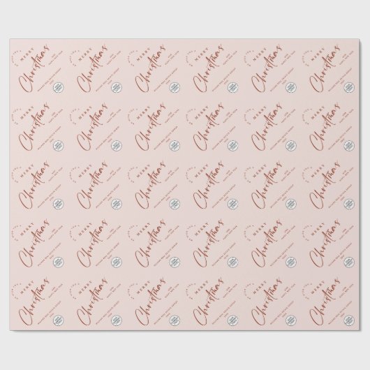 Elegant Minimalistisch Zakelijk Logo Kerstmis Cadeaupapier (Vlak)