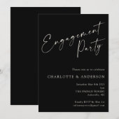 Elegant minimalistisch zwart-moderne servicepartij kaart (Voorkant / Achterkant)