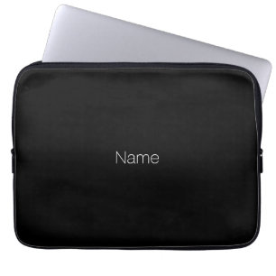 Elegant minimalistisch zwart monogram laptop sleeve