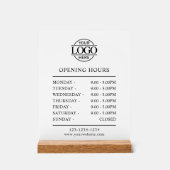 Elegant minimalistisch zwart | Openingstijden van Acryl Bord (Voorkant)