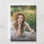 Elegant minimalistisch zwart wit Afstuderen Kaart (Voorkant)