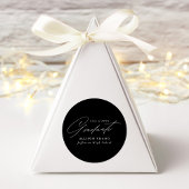 Elegant minimalistisch zwart-wit Afstuderen Ronde Sticker