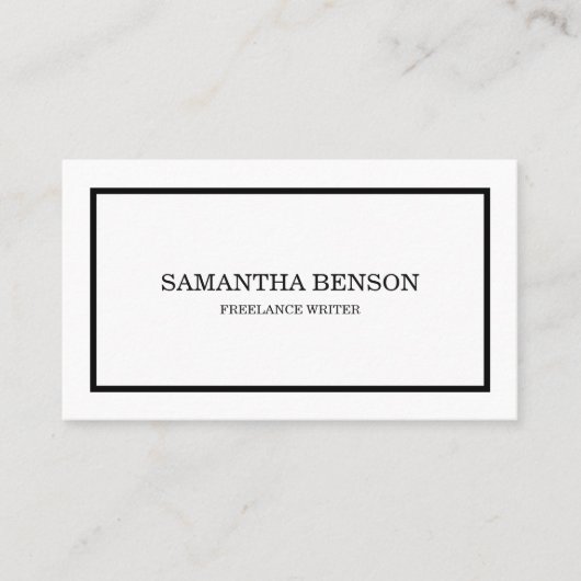 Elegant minimalistisch zwart-wit Professional Visitekaartje (Voorkant)